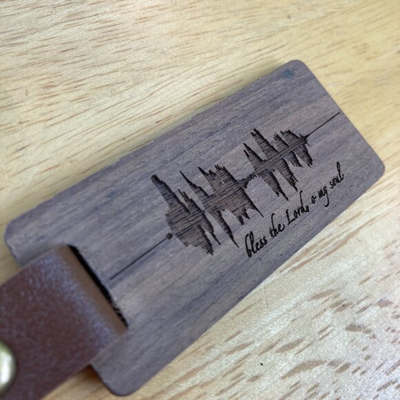 Bless The Lord, O My Soul Soundwave Wooden Keychain - Picture 2 of 4